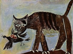 Cat Catching a Bird by Pablo Picasso