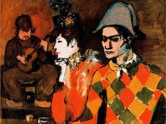 Harlequin with Glass by Pablo Picasso