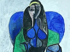 Seated Woman with Green Shawl by Pablo Picasso