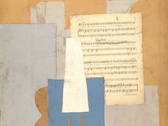 Violin and Sheet Music by Pablo Picasso