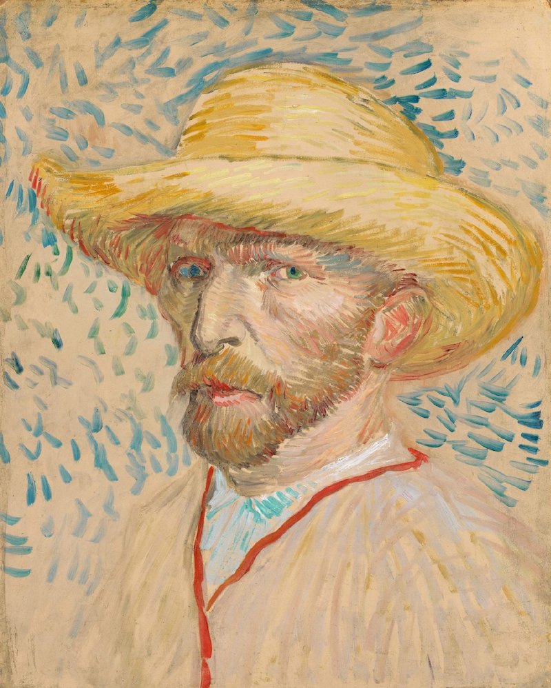 Van Gogh Self-Portrait with Straw Hat by Vincent van Gogh